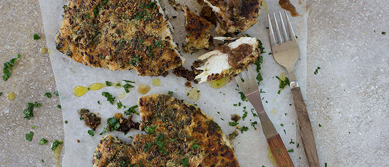 Herb-crusted chicken