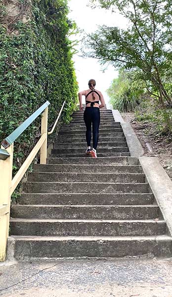 Tash Sefton running stair sprints