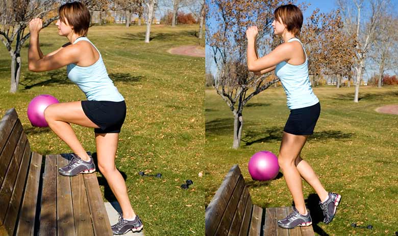 Park bench step ups