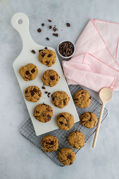 Tahini cinnamon and chocolate cookies for afternoon tea