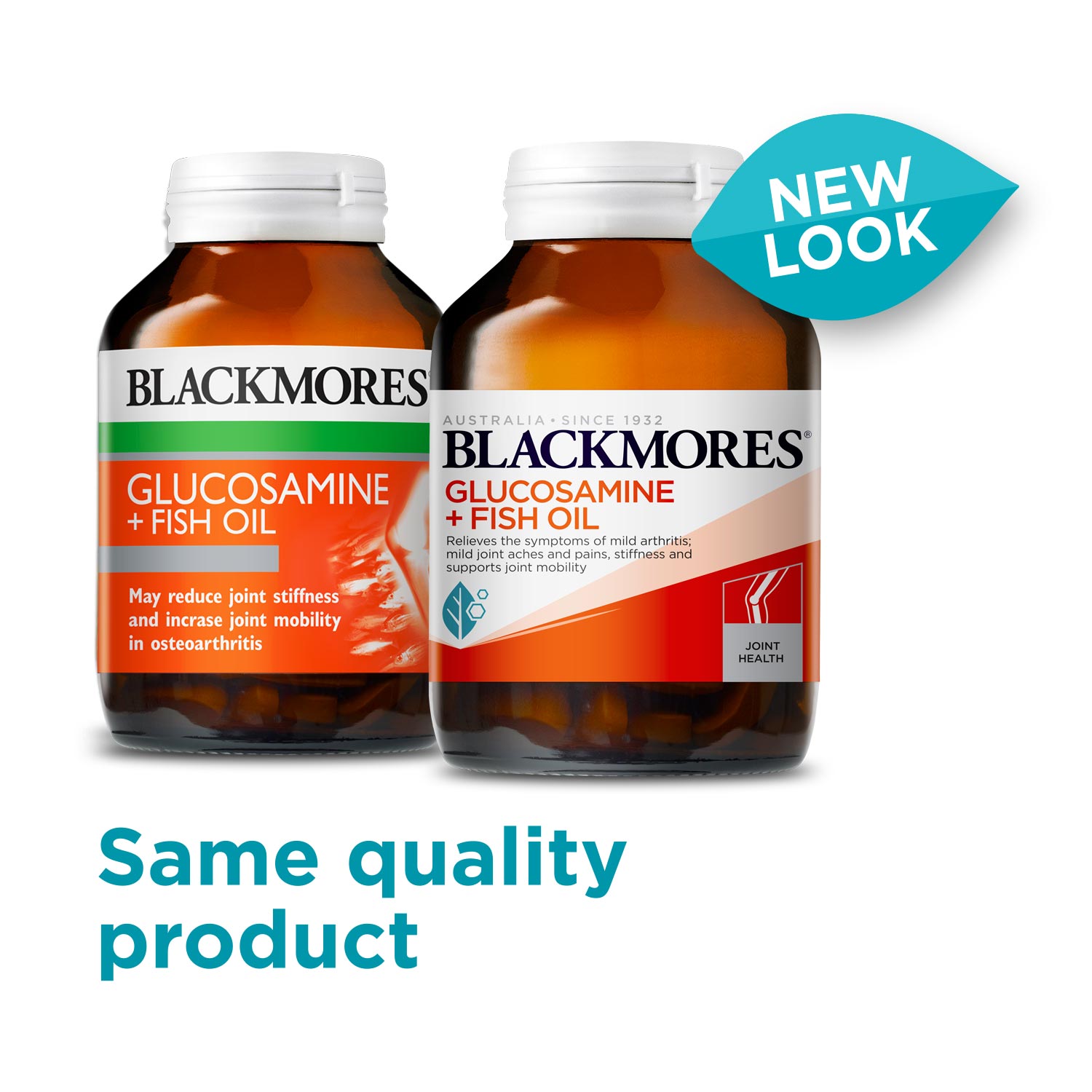 Blackmores Glucosamine + Fish Oil new look label