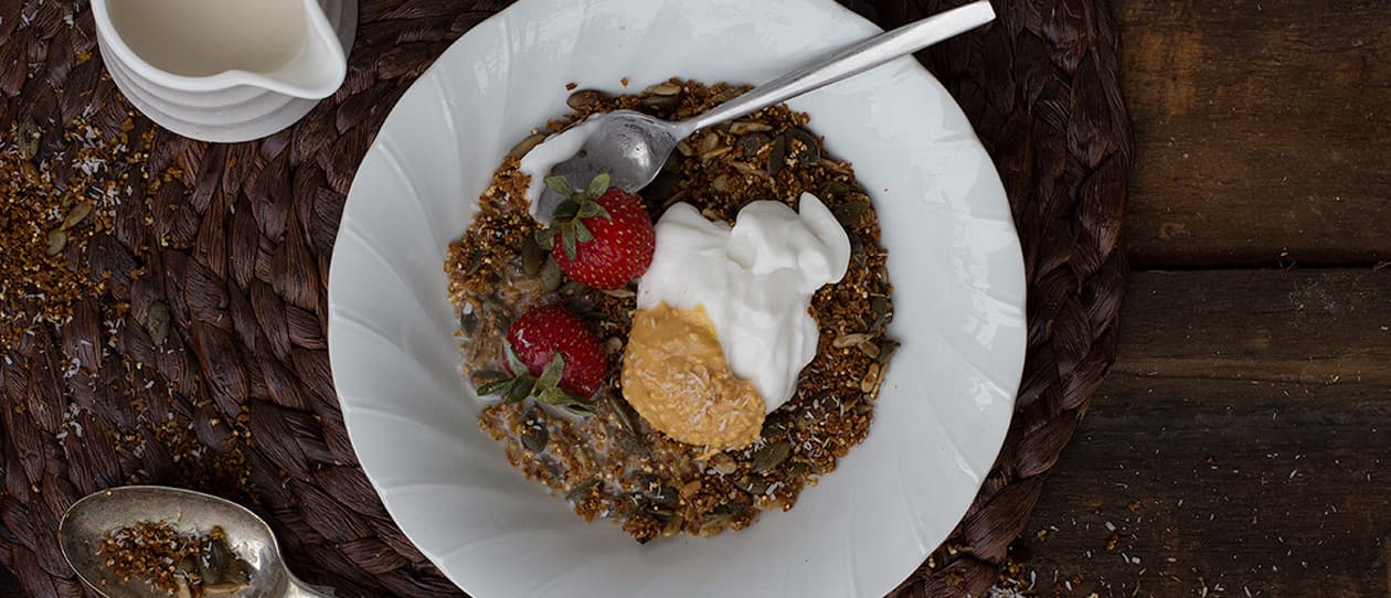 Strawberry and coconut granola