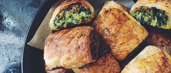 Supergreen sausage rolls