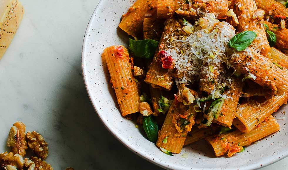 Bowl of penne pasta