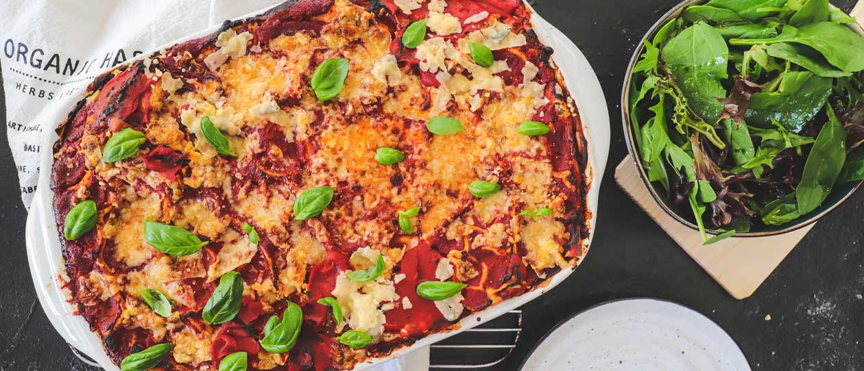 Hearty vegetable lasagne bake