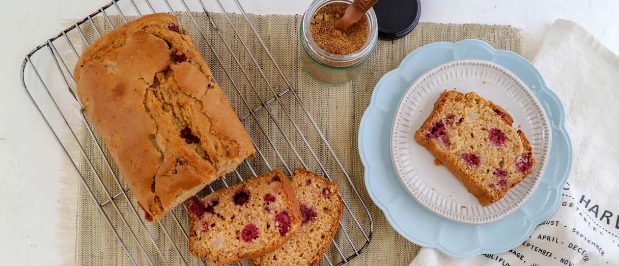 Pear and raspberry loaf