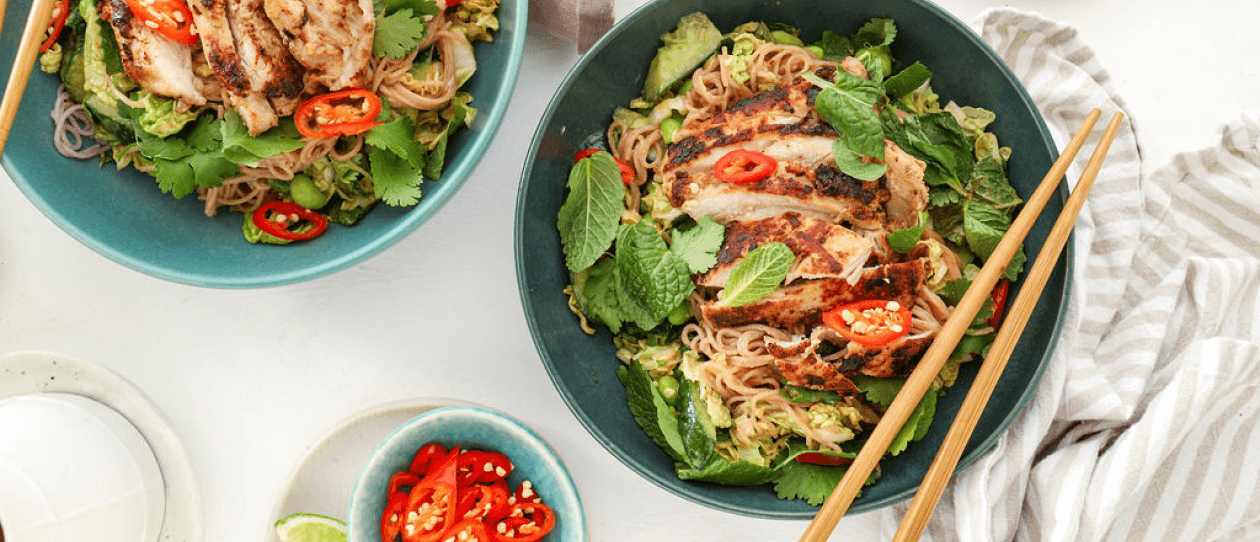 Miso chicken salad bowl header