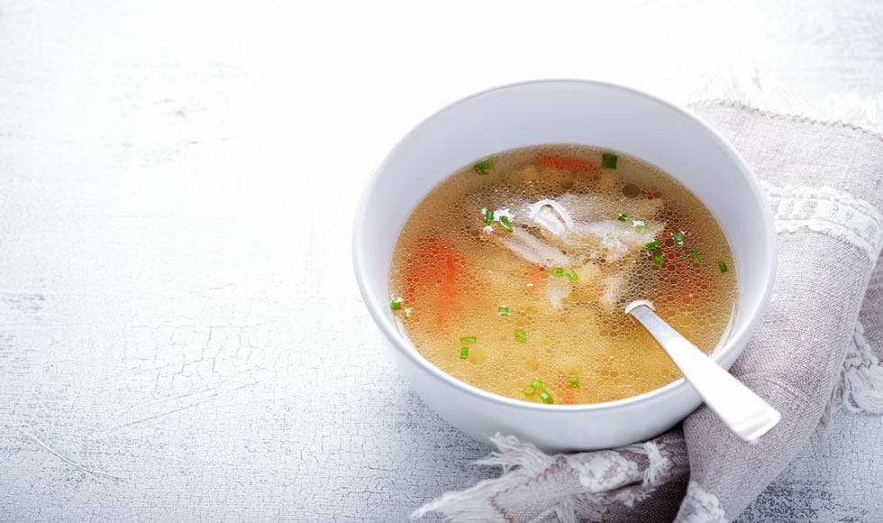 A bowl of home-made chicken soup