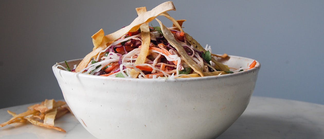 Mexican Slaw with tahini chipotle dressing