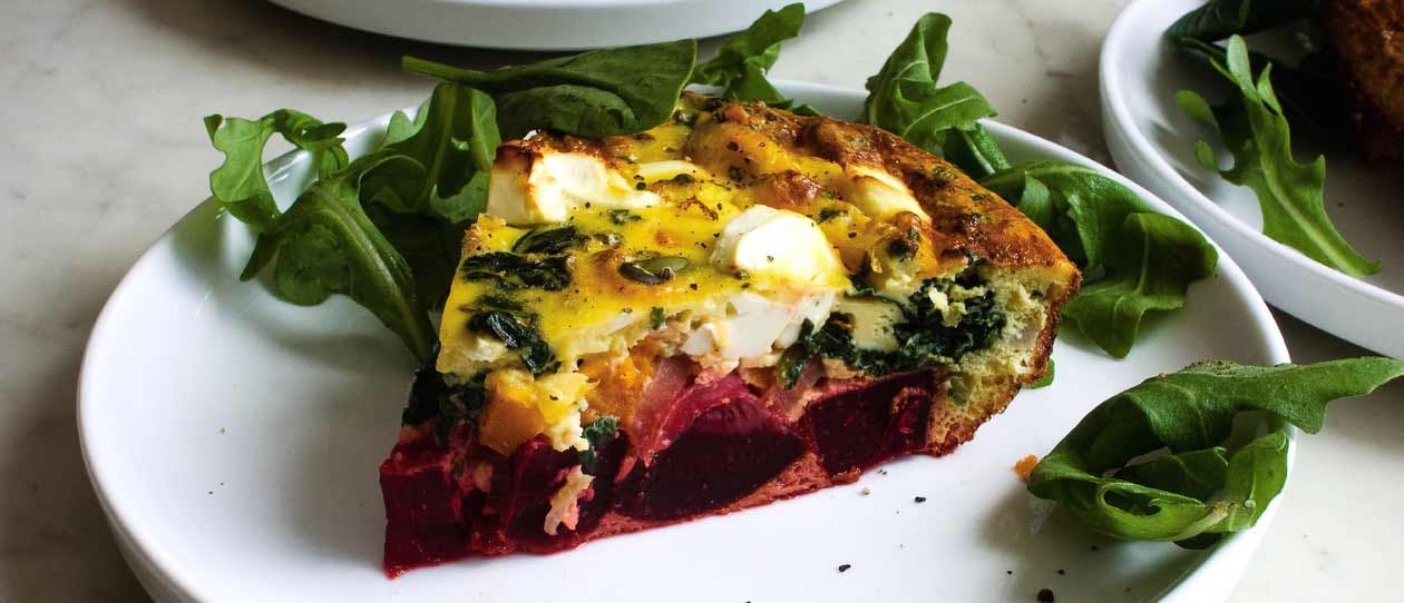 Sweet potato beetroot and goats cheese frittata | Blackmores